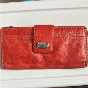 Fossil Red Leather Women's Wallet